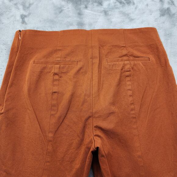 A New Day Pants Womens 12 Rust Orange Slim Fit Ankle Side Zip Office‎ Preppy - Picture 3 of 13